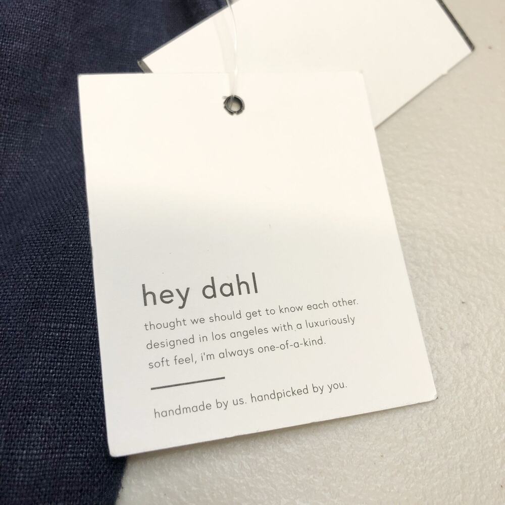 Bella Dahl Square Neck Button Front Mini Dress XS Italian Navy Linen MSRP 194$ - Picture 6 of 12